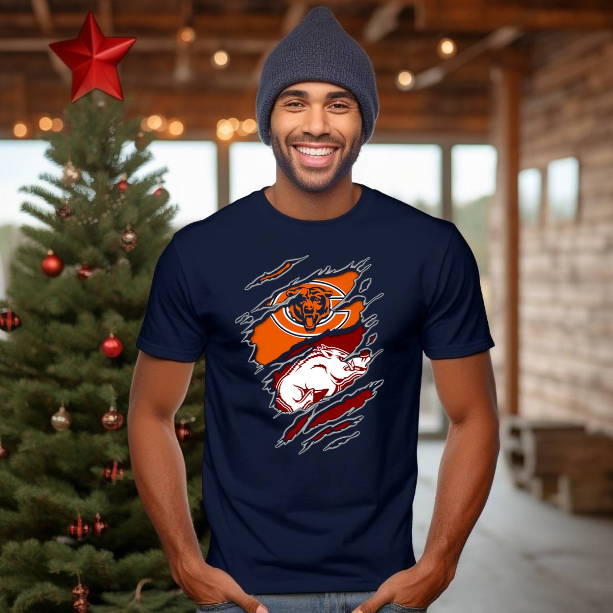 Chicago-Bears-Arkansas-Razorbacks-Ripped-T-Shirt-1_t-shirt-3_4