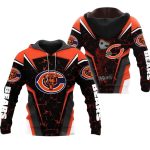 Chicago Bears Baby Groot Hug Logo AOP Hoodie