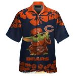 Chicago Bears Baby Yoda And Floral Hawaiian Shirt