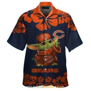 Chicago Bears Baby Yoda And Floral Hawaiian Shirt