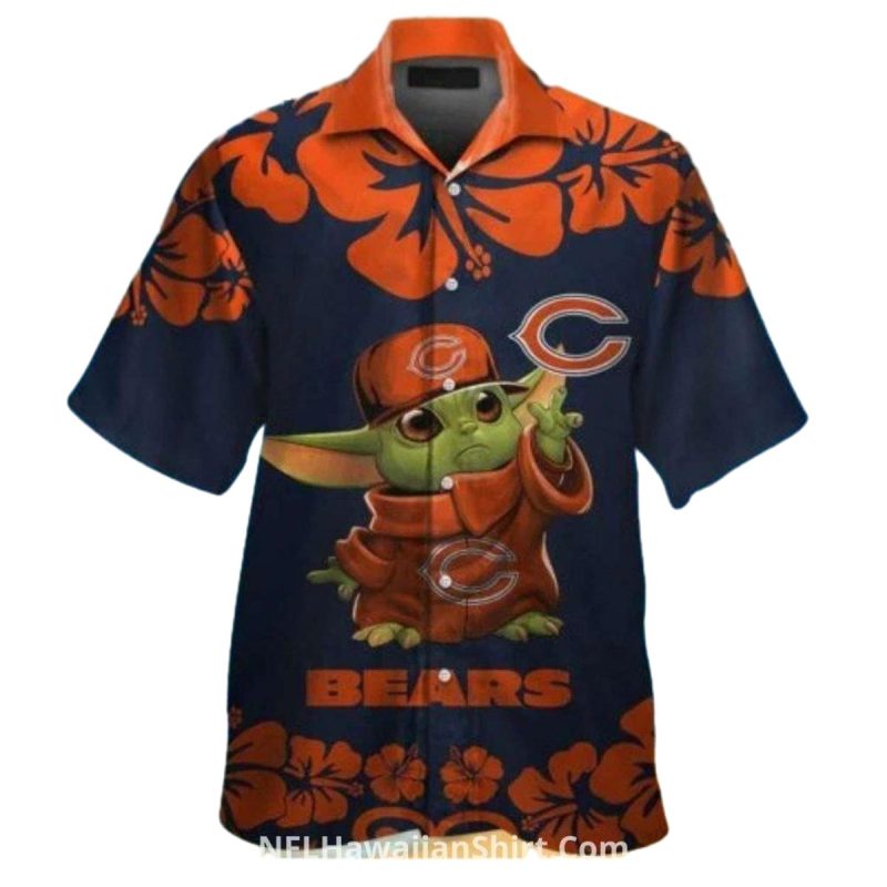 Chicago Bears Baby Yoda And Floral Hawaiian Shirt 1