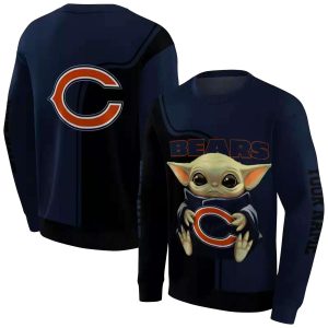 Chicago Bears Baby Yoda Blue Black AOP Sweatshirt
