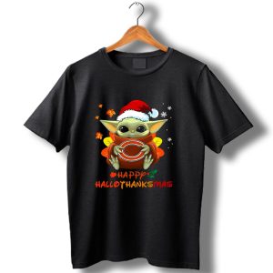 Chicago Bears Baby Yoda Hallothanksmas Happy Holidays 505 L1Ptt T Shirt