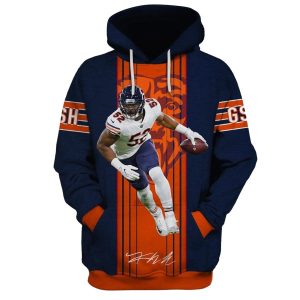 Chicago Bears Bears Khalil Mack 52 Signature AOP Hoodie
