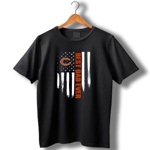Chicago Bears Best Dad Ever American Flag T Shirt