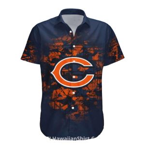 Chicago Bears Bold Logo And Abstract Hawaiian Shirt