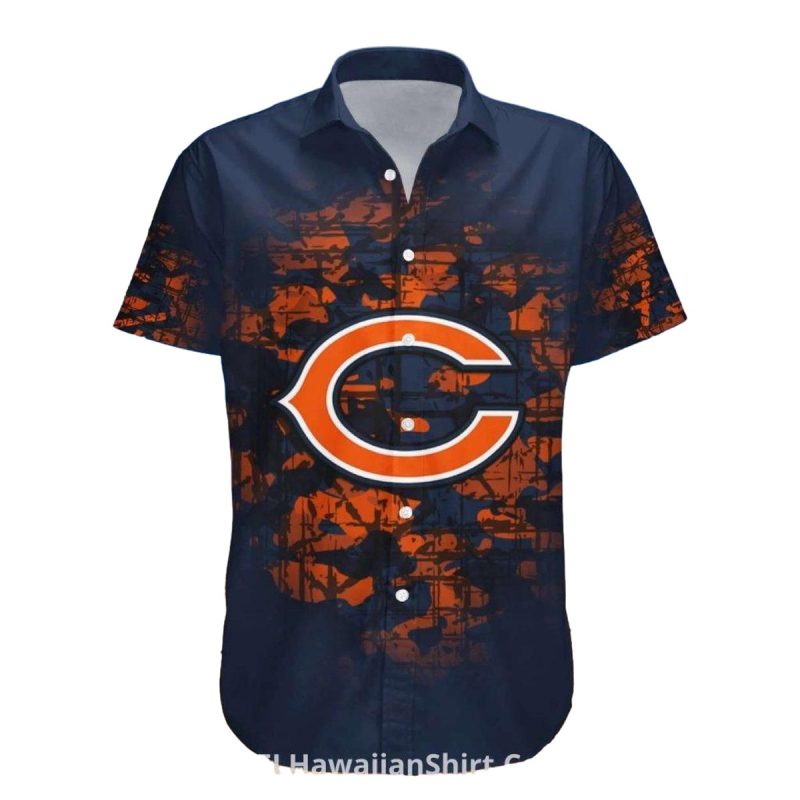 Chicago Bears Bold Logo And Abstract Hawaiian Shirt 1
