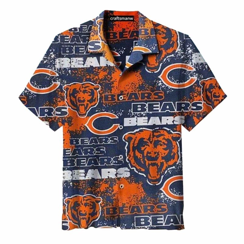 Chicago Bears Bold Logo Vintage Hawaiian Shirt 1