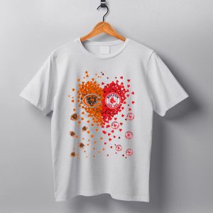 Chicago Bears Boston Red Sox Heart Blend T Shirt