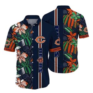 Chicago Bears Botanical Blitz Hawaiian Shirt