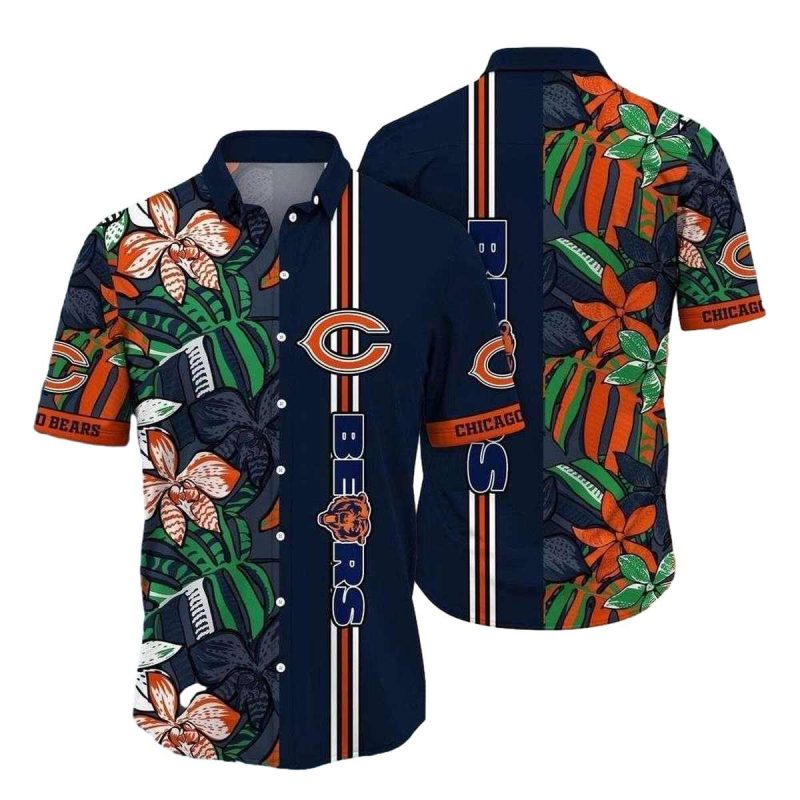Chicago Bears Botanical Blitz Hawaiian Shirt 1
