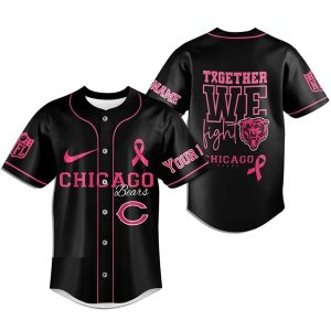 Chicago Bears Breast Cancer Black Baseball Jersey