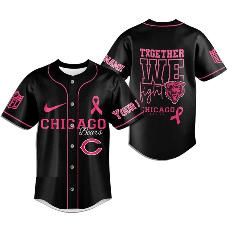 Chicago-Bears-Breast-Cancer-Black-Baseball-Jersey-1 Chicago Bears Breast Cancer Black Baseball Jersey 1