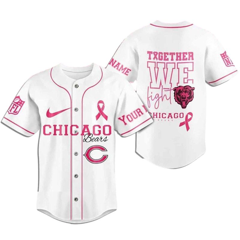 Chicago-Bears-Breast-Cancer-White-Pattern-Baseball-Jersey-1 Chicago Bears Breast Cancer White Pattern Baseball Jersey 1