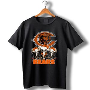 Chicago Bears Christmas Elephants With Santa Hats T Shirt