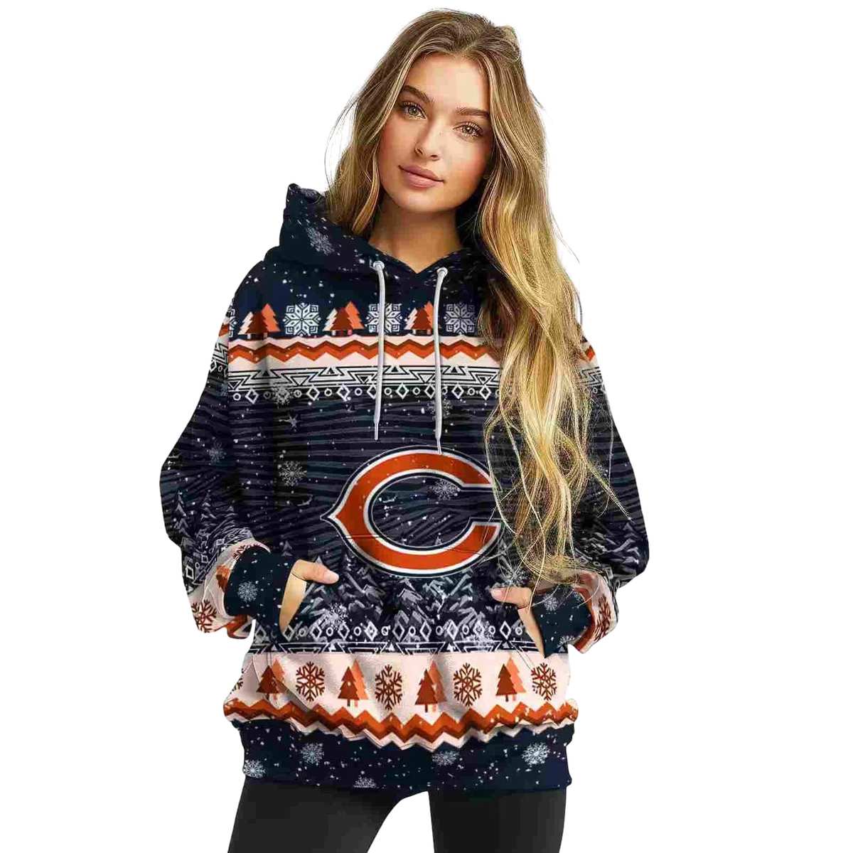 Chicago-Bears-Christmas-Trees-Blue-AOP-Hoodie-3