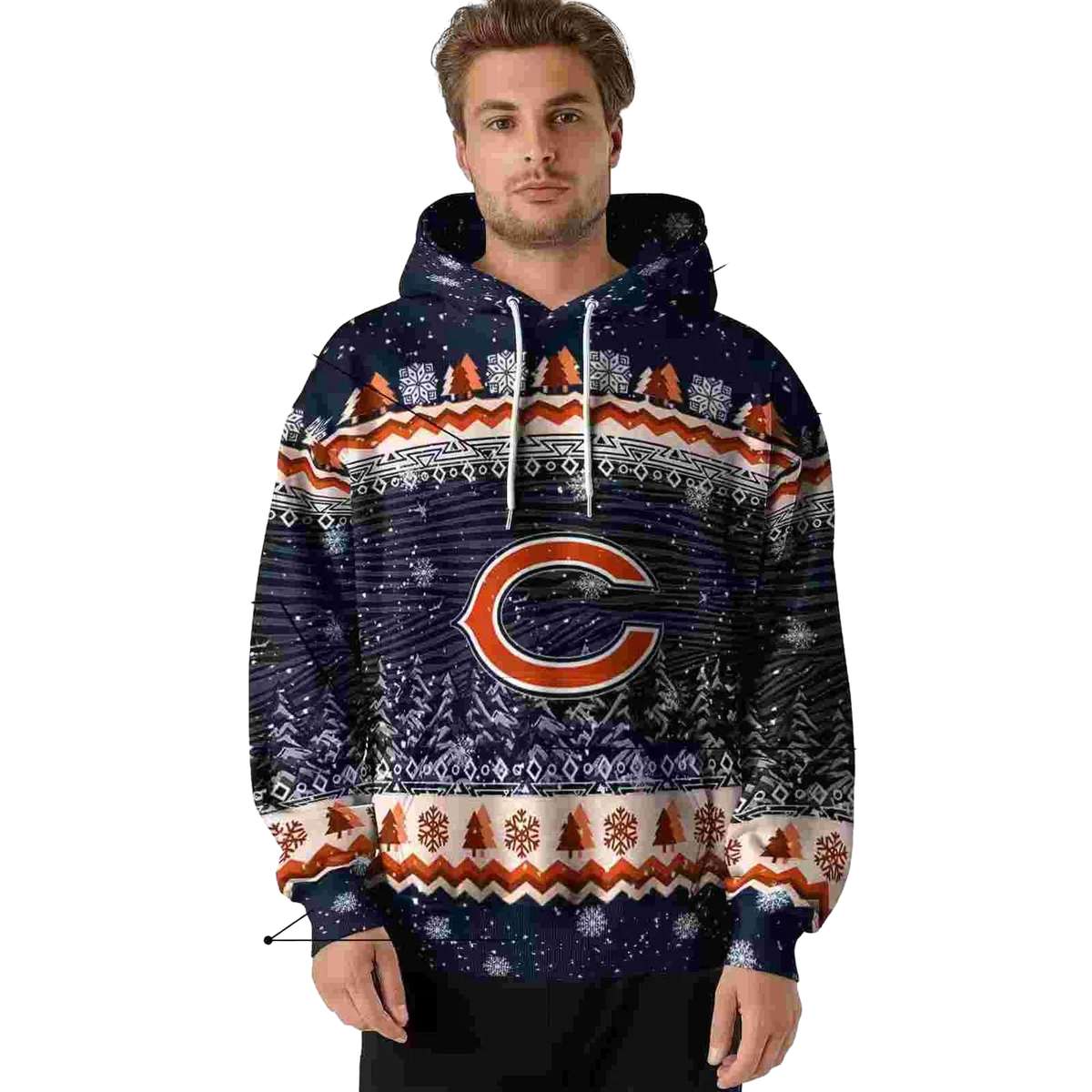 Chicago-Bears-Christmas-Trees-Blue-AOP-Hoodie-4