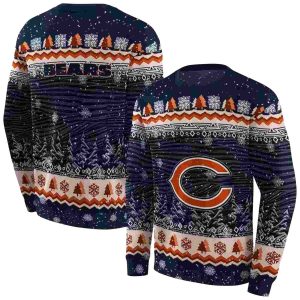 Chicago Bears Christmas Trees Blue AOP Sweatshirt