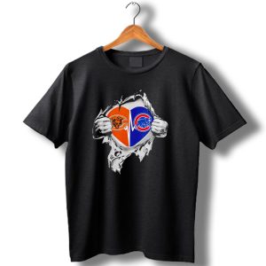 Chicago Bears Cubs Heart Burst T Shirt