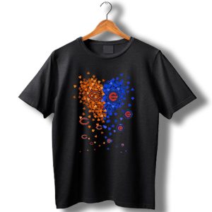 Chicago Bears Cubs Heart Logo Fusion T Shirt