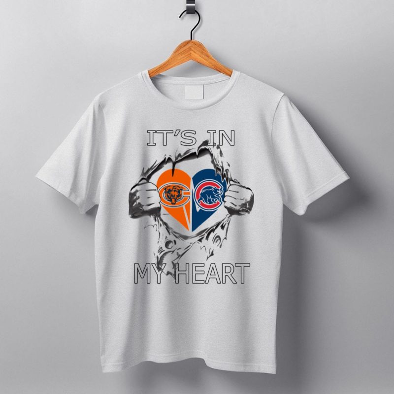 Chicago Bears Cubs Its In My Heart T Shirt 1 T Shirt 1
