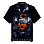 Chicago Bears Dark Skull Football Helmet Hawaiian Shirt