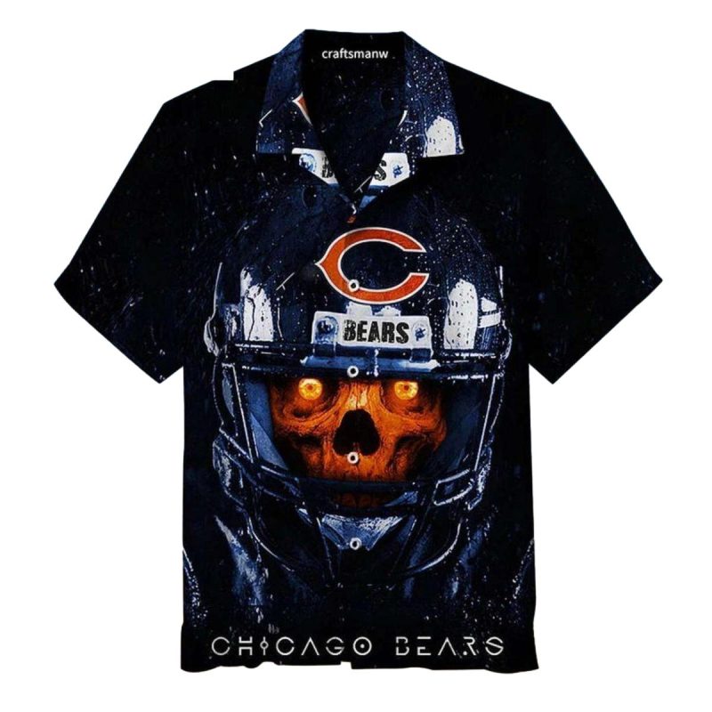 Chicago Bears Dark Skull Football Helmet Hawaiian Shirt 1