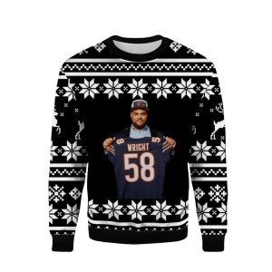 Chicago Bears Darnell Wright 58 Ugly Sweater