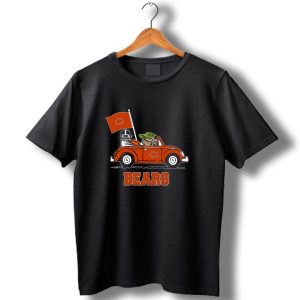 Chicago Bears Darth Vader Baby Yoda Car Driving Star Wars Football T Shirt