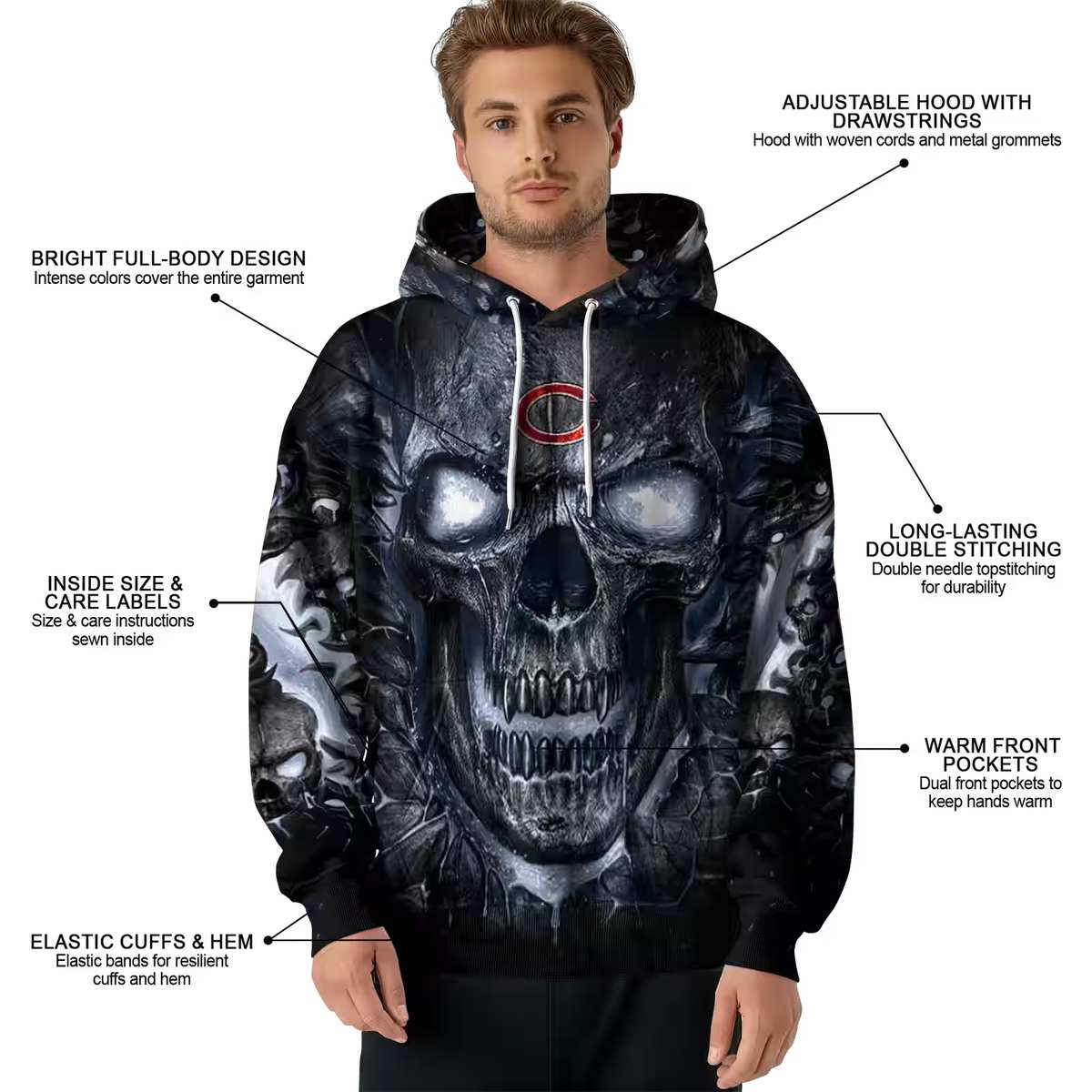 Chicago-Bears-Demonic-Skull-Blue-Black-AOP-Hoodie-4