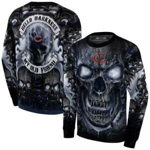 Chicago Bears Demonic Skull Blue Black AOP Sweatshirt