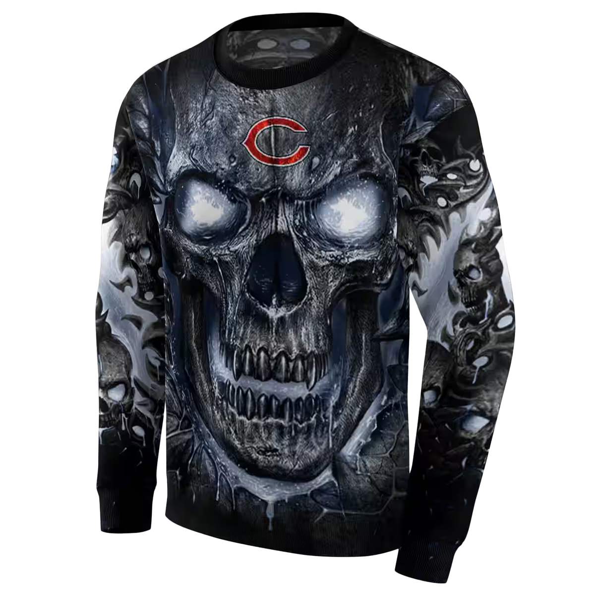 Chicago-Bears-Demonic-Skull-Blue-Black-AOP-Sweatshirt-2