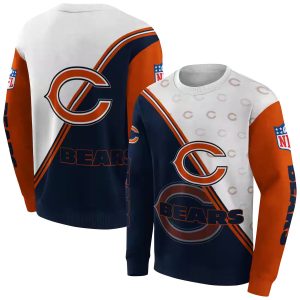 Chicago Bears Diagonal Stripe Blue White AOP Sweatshirt