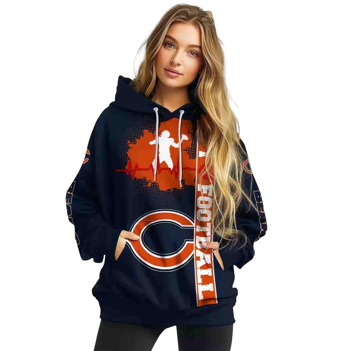 Chicago-Bears-Football-Heartbeat-Blue-AOP-Hoodie-3