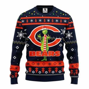 Chicago Bears Funny Grinch Santa Claus Ugly Sweater