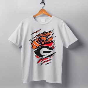 Chicago Bears Georgia Bulldogs Logo Mashup T Shirt