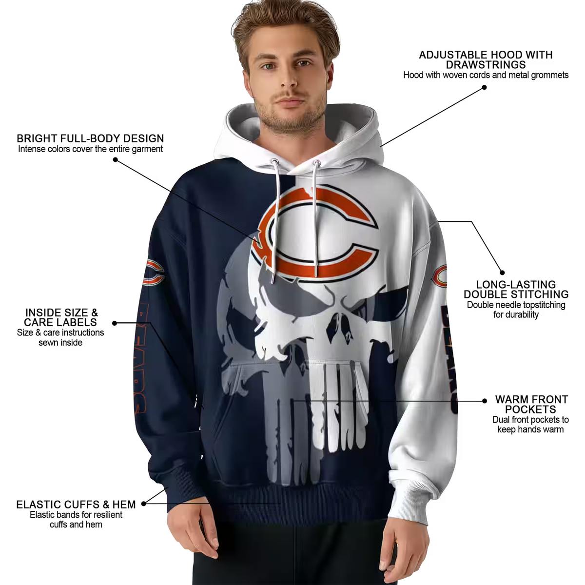 Chicago-Bears-Graphic-Punisher-Blue-White-AOP-Hoodie-4