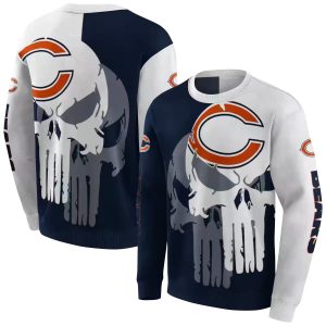 Chicago Bears Graphic Punisher Blue White AOP Sweatshirt