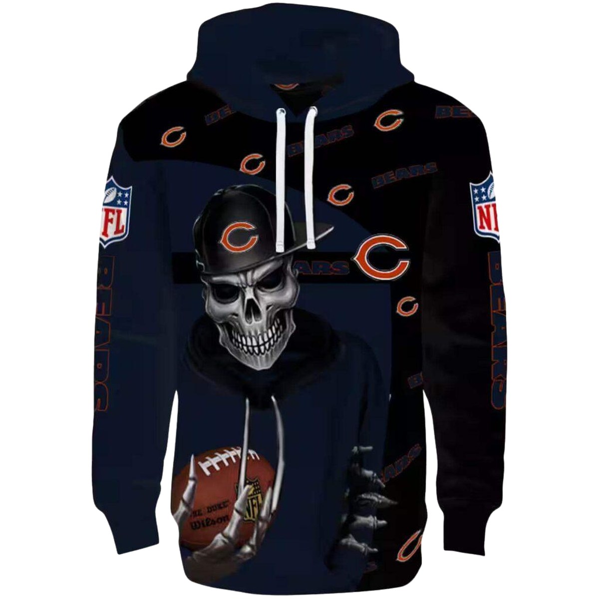 Chicago-Bears-Grim-Vibe-Blue-Black-AOP-Hoodie-2