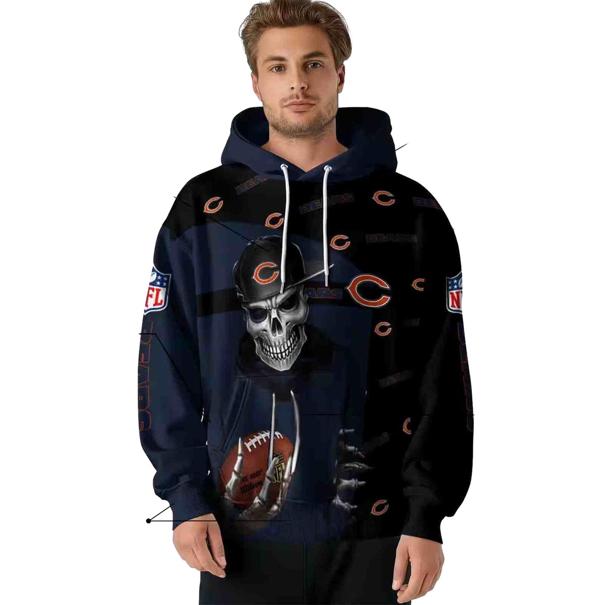 Chicago-Bears-Grim-Vibe-Blue-Black-AOP-Hoodie-4
