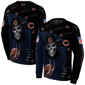 Chicago Bears Grim Vibe Blue Black AOP Sweatshirt