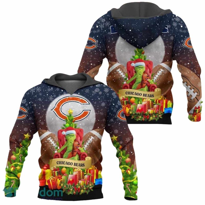 Chicago Bears Grinch Christmas Tree Aop Hoodie 1