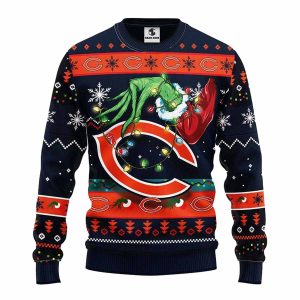 Chicago Bears Grinch Hand Light Up Ugly Sweater
