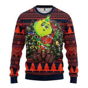 Chicago Bears Grinch Hug Ball Ugly Sweater