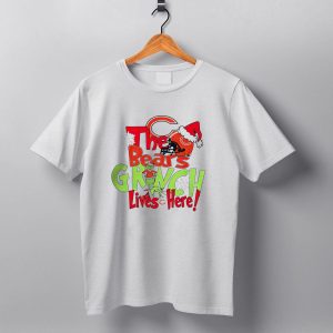Chicago Bears Grinch Lives Here Christmas Football T Shirt