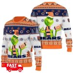 Chicago Bears Grinch Santa Claus Funny Christmas Ugly Sweater