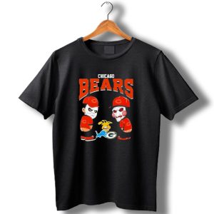 Chicago Bears Halloween 2024 Michael Myers Billy The Puppet Pee On Nfl Teams T Shirt