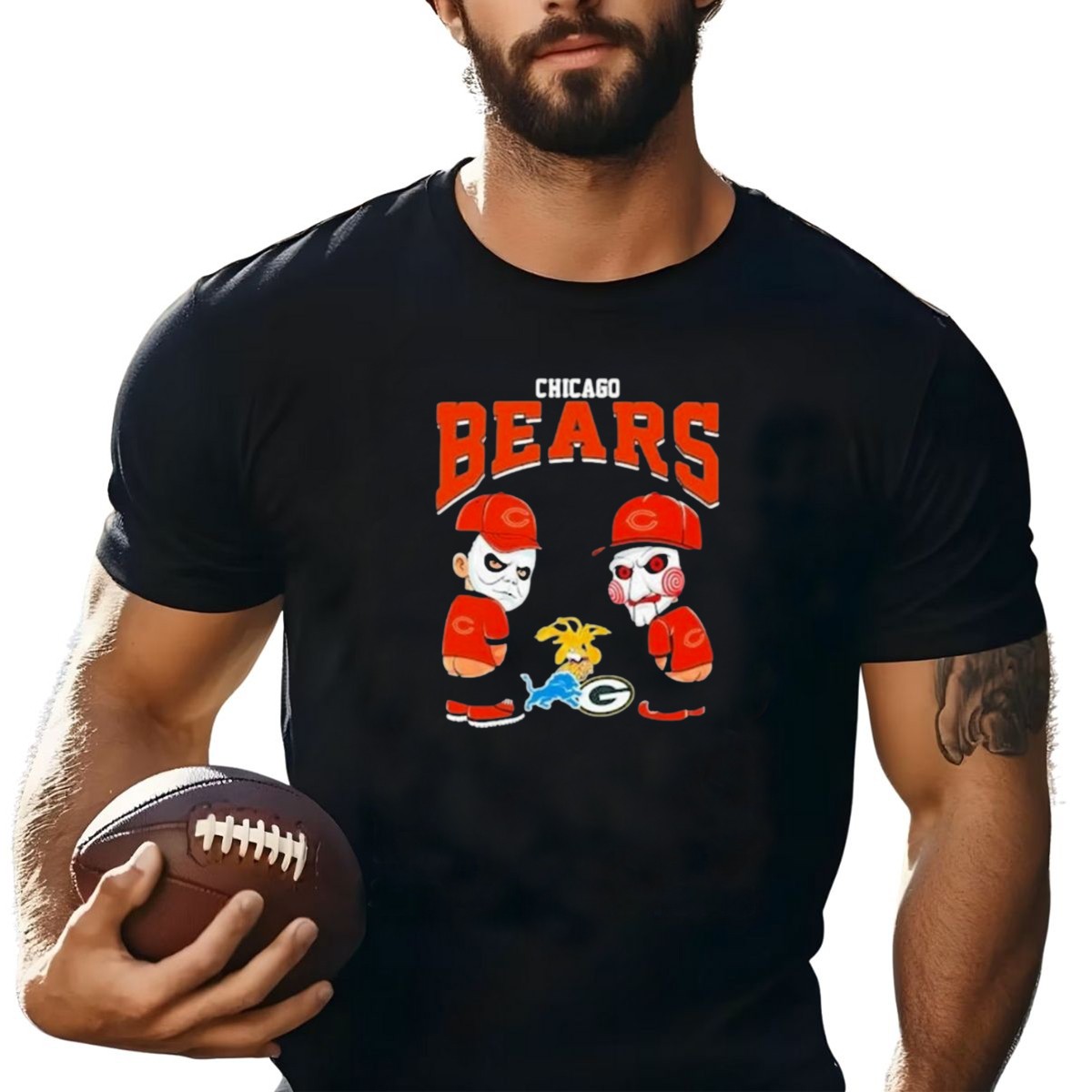 Chicago-Bears-Halloween-2024-Michael-Myers-Billy-The-Puppet-Pee-On-Nfl-Teams-T-Shirt-1_t-shirt-1_2