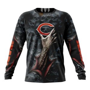 Chicago Bears Halloween Horror Skull AOP Sweatshirt