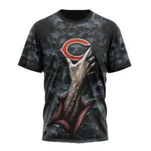 Chicago Bears Halloween Horror Skull AOP T Shirt